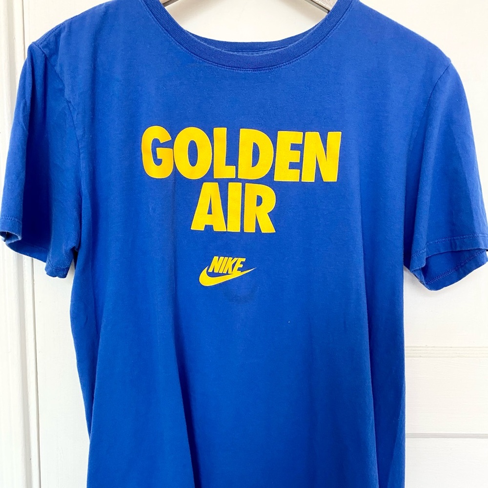 Two RARE Nike SNKRS Golden Air t-shirts